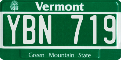 VT license plate YBN719