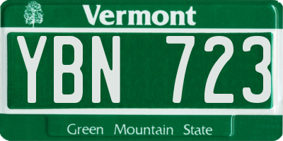 VT license plate YBN723