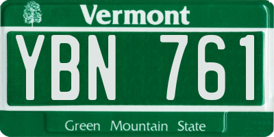 VT license plate YBN761
