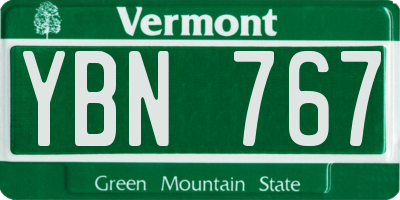 VT license plate YBN767