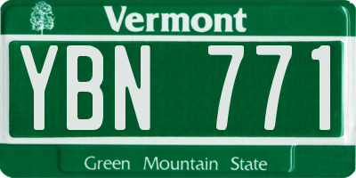 VT license plate YBN771
