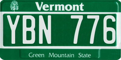 VT license plate YBN776