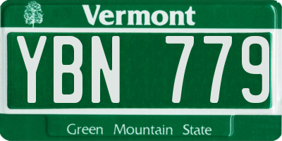 VT license plate YBN779