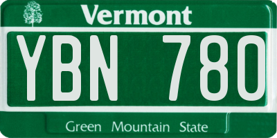 VT license plate YBN780
