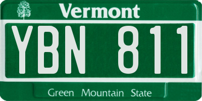 VT license plate YBN811