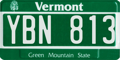 VT license plate YBN813