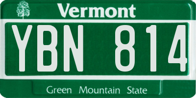 VT license plate YBN814