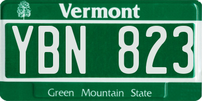 VT license plate YBN823