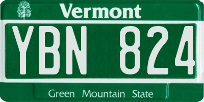 VT license plate YBN824