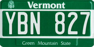VT license plate YBN827