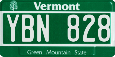 VT license plate YBN828