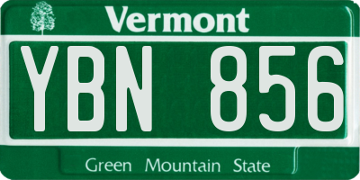 VT license plate YBN856