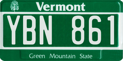 VT license plate YBN861