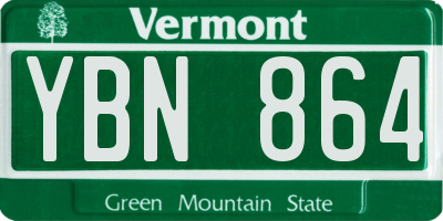 VT license plate YBN864