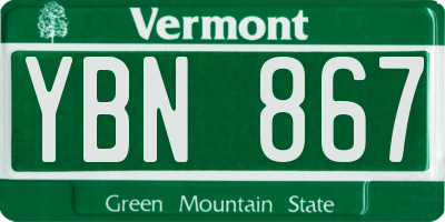 VT license plate YBN867
