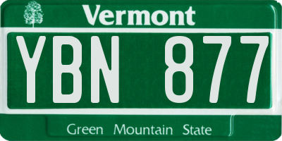 VT license plate YBN877