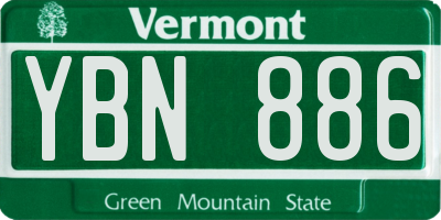 VT license plate YBN886