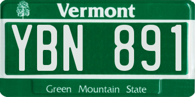 VT license plate YBN891