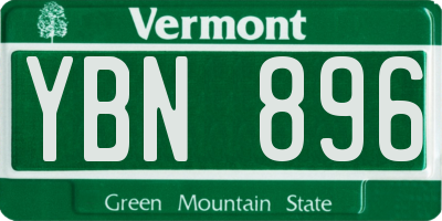 VT license plate YBN896
