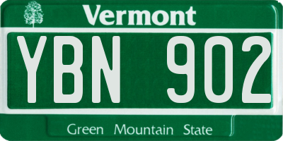 VT license plate YBN902