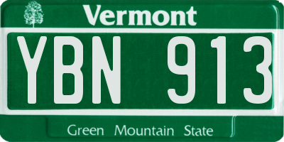 VT license plate YBN913