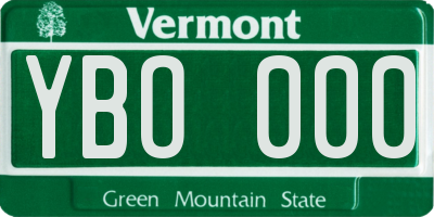 VT license plate YBO000