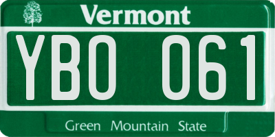 VT license plate YBO061