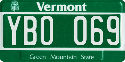 VT license plate YBO069