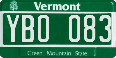 VT license plate YBO083