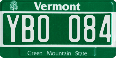 VT license plate YBO084