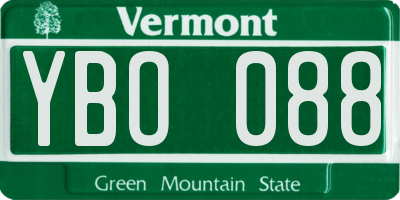 VT license plate YBO088