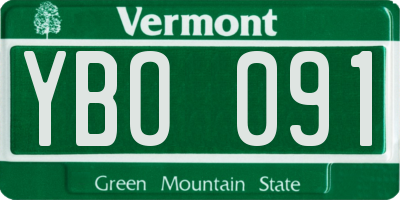VT license plate YBO091