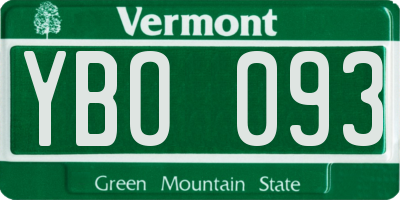 VT license plate YBO093