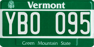 VT license plate YBO095