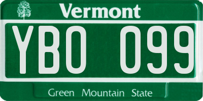 VT license plate YBO099