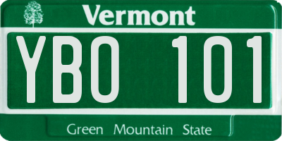 VT license plate YBO101