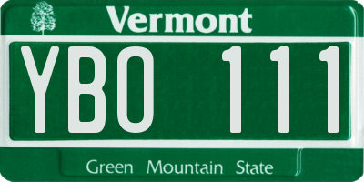 VT license plate YBO111