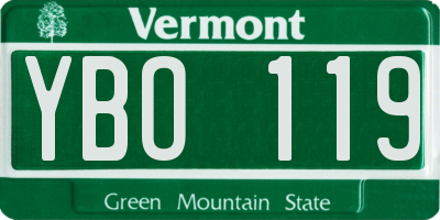 VT license plate YBO119