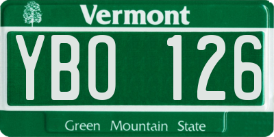 VT license plate YBO126
