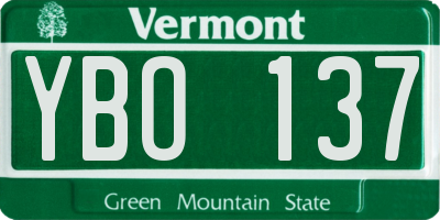 VT license plate YBO137