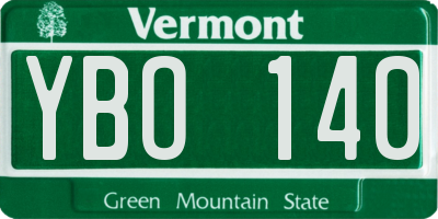 VT license plate YBO140