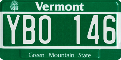 VT license plate YBO146