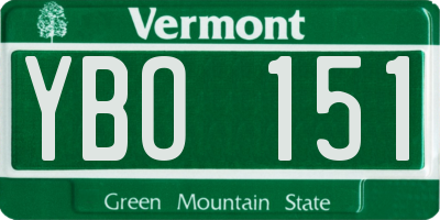 VT license plate YBO151