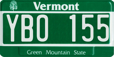 VT license plate YBO155