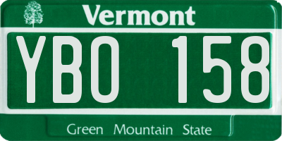 VT license plate YBO158