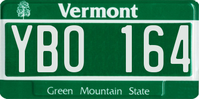 VT license plate YBO164