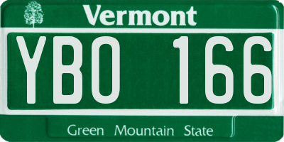 VT license plate YBO166