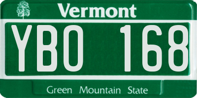 VT license plate YBO168