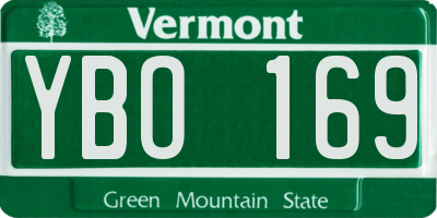 VT license plate YBO169