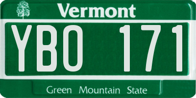 VT license plate YBO171